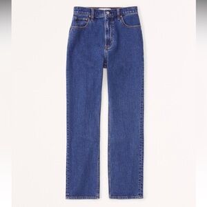 Abercrombie and Fitch Ultra High Rise Ankle Straight Leg Jean - Dark Wash